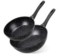 Vilde Granitica Lot de 2 poêles en granit 24/28 cm