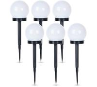 VILDE Lampe Solaire Extérieur LED Lot de 6 - Lumière blanche 6500K - Résistantes aux intempéries - Capteur crépusculaire intégré