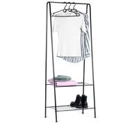 VILDE LOFT Portant à Vêtements 60 x 35 x 153 cm - Avec étagères pour chaussures - Pratique et fonctionnel - en métal noir