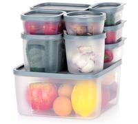 VILDE Lot de 10 Boîtes de conservation hermétiques - Plastique transparent - hermétiques - adaptés réfrigérateur et congélateur