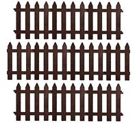 VILDE Lot de 10 palissades de Jardin décoratives - 30 x 30 cm - 3 m - Marron