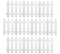 Vilde Lot de 10 palissades de jardin décoratives blanches 3 m, 30 x 30 cm