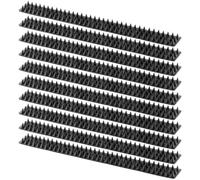 Vilde Lot de 10 pics anti-oiseaux en plastique noir 50 x 4,3 cm