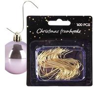 Vilde Lot de 100 crochets pour boules de Noël Doré 4 cm