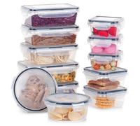 VILDE Lot de 12 Boîte de Conservation Alimentaire - Plastique transparent - étanches - adaptés micro-ondes et lave-vaisselle