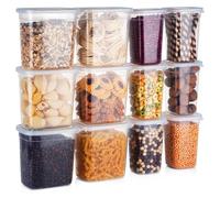 VILDE Lot de 12 boîtes de conservation hermétiques - Plastique durable - sans BPA - hermétiques - empilables - lave-vaisselle