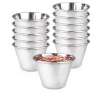Vilde Lot de 12 bols à sauce en acier inoxydable - Petits bols pour sauces et sauces - 75 ml - Ø 6 cm - Bols de service robustes et lavables au lave-vaisselle