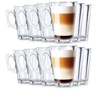 Vilde Lot de 12 verres - Avec poignée, verre épais, résistant aux chocs - 255 ml