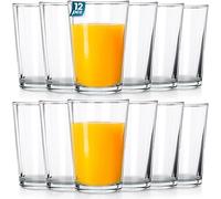 VILDE Lot de 12 verres 200 ml - Verre épais transparent - Lavable au lave-vaisselle et micro-ondes