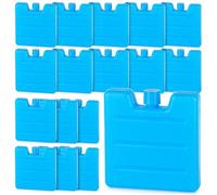 Vilde Lot de 18 blocs réfrigérants 100 ml - Petits blocs de glace réutilisables pour glacière, sac isotherme, coussinets de refroidissement, batterie de glace pour camping, pique-nique - Bleu