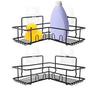 VILDE Lot de 2 Étagère de douche 23x23 cm - Acier inoxydable - Installation facile sans perçage