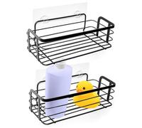 VILDE Lot de 2 Étagère de douche - Acier inoxydable, installation sans perçage, 31x12x9,5 cm