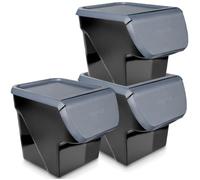 Vilde Lot de 3 boîtes de conservation 13L empilables