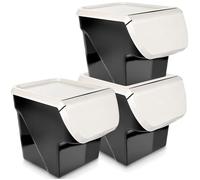 Vilde Lot de 3 boîtes de conservation empilables de 13 l