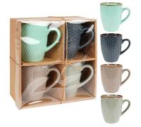Vilde Lot de 4 tasses en céramique | 270 ml | Tasses décorées dans un emballage cadeau | Parfait pour offrir