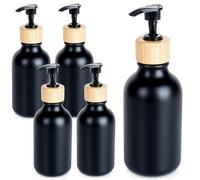 Vilde Lot de 5 distributeurs de Savon Liquide avec Pompe en Bambou