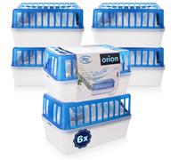 VILDE Lot de 6 absorbeurs d'humidité 26x16x14,5 cm - Granulés de chlorure de calcium - Sans odeur, idéal pour grandes pièces