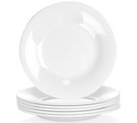 Vilde Lot de 6 assiettes à dessert en verre blanc 18 cm | Assiettes à salade, assiettes plates, assiettes, assiettes à petit-déjeuner