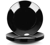 Vilde Lot de 6 assiettes à dessert en verre noir 18 cm | Assiettes à salade, assiettes plates, assiettes, assiettes à petit-déjeuner