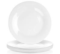 Vilde Lot de 6 assiettes plates en verre blanc 25,5 cm | Assiettes, assiettes, vaisselle