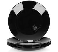 Vilde Lot de 6 assiettes plates en verre noir 25,5 cm