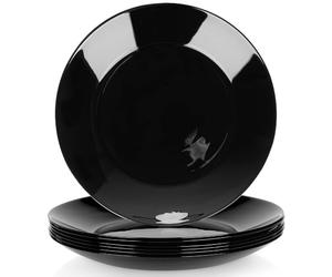 Vilde Lot de 6 assiettes plates en verre noir 25,5 cm