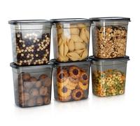 Vilde Lot de 6 récipients de conservation pour aliments secs avec couvercle 1,85 l