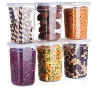 VILDE Lot de 6 boîtes de conservation hermétiques - Plastique durable - sans BPA - hermétiques - empilables - micro-ondes