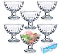 Vilde Lot de 6 coupes à glace, à dessert, en verre, 180 ml.