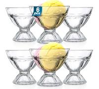 Vilde Lot de 6 coupes à glace, bols à dessert, en verre, passent au lave-vaisselle, pour crème glacée, à dessert, 100 ml