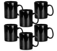 Vilde Lot de 6 tasses à café, 300 ml, en verre opale, avec anse, pour café, thé, cacao, passent au micro-ondes, au lave-vaisselle
