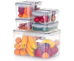 Vilde Lot de 7 récipients alimentaires de cuisine avec couvercle et joint - Boîte de conservation alimentaire