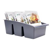 Vilde Organiseur de cuisine | Boîte de rangement pour épices, soupes | Trieur à épices avec 3 compartiments | Gris 25 x 15 x 9 cm | Fabriqué en UE