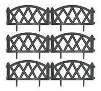 VILDE Palissade de Jardin 300 cm | 6 pièces 50 x 30 cm | Clôture décorative en Graphite