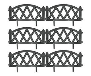 VILDE Palissade de Jardin 300 cm | 6 pièces 50 x 30 cm | Clôture décorative en Graphite