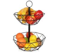 VILDE Panier à fruits 2 Étages 30/27,5 cm - Design moderne, multifonctionnel, idéal pour fruits et rangement