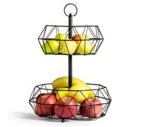 VILDE Panier à fruits 2 Étages - Corbeille à Fruits - Design moderne et multifonctionnel - Idéal pour fruits, légumes et rangement
