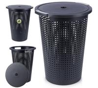 Vilde Panier à linge - En plastique - Noir - 35 l