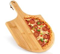 Vilde Pelle à pizza en bambou 40 x 28 cm - Pelle à pizza en bois pour servir et cuire - Pelle à pizza avec poignée - Convient également comme planche à pizza et planche à tarte flambée
