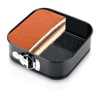 VILDE Plat à four carré 20 x 20 cm - Acier au carbone avec revêtement granit - Bords amovibles, facile à nettoyer