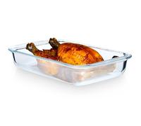 VILDE Plat à four en Verre Borosilicaté 1L - Résistant à -30°C/+400°C - Poignées pratiques - Lave-vaisselle