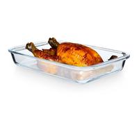VILDE Plat à four en Verre Borosilicaté 2,2 L - Résistant de -30°C à +400°C - Poignées pratiques, lave-vaisselle