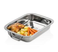 Vilde Plat à rôtir en acier inoxydable 26 x 19,5 x 5 cm, durable, résistant à la chaleur, pour cuisine et ménage, facile à nettoyer, polyvalent
