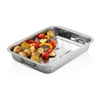 Vilde Plat à rôtir en acier inoxydable 35,5 x 27 x 5,5 cm, durable, résistant à la chaleur, pour cuisine et ménage, facile à nettoyer, polyvalent