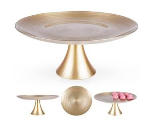 Vilde Plateau en verre avec pied | Plateau de service en verre, Présentoir à gâteau, Doré, 28 cm
