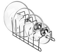 VILDE Porte-casseroles avec 6 Compartiments - Support de rangement pour casseroles - Métal Noir - Rangement Vertical