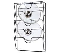 VILDE Porte-casseroles pour 5 Couvercles - Métal noir mat - Installation facile - Gain de place en cuisine