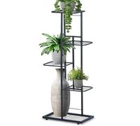 VILDE Porte Plante 5 Niveaux - 96 cm Étagère à Fleurs - Idéal pour Décorations - Métal noir mat