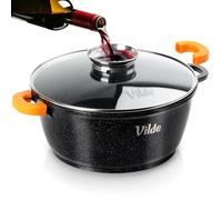 Vilde Pot en granit avec couvercle en verre - Arôme Terruna - 28 cm - 5,8 l