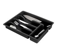 Vilde Range-couverts pour tiroirs Organisateur de couverts Organisateur de cuisine avec 5 compartiments noir 36 x 25,5 x 6 cm.